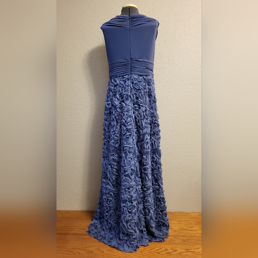Patra Blue Rosette Gown Size 10 - Picture 3 of 11